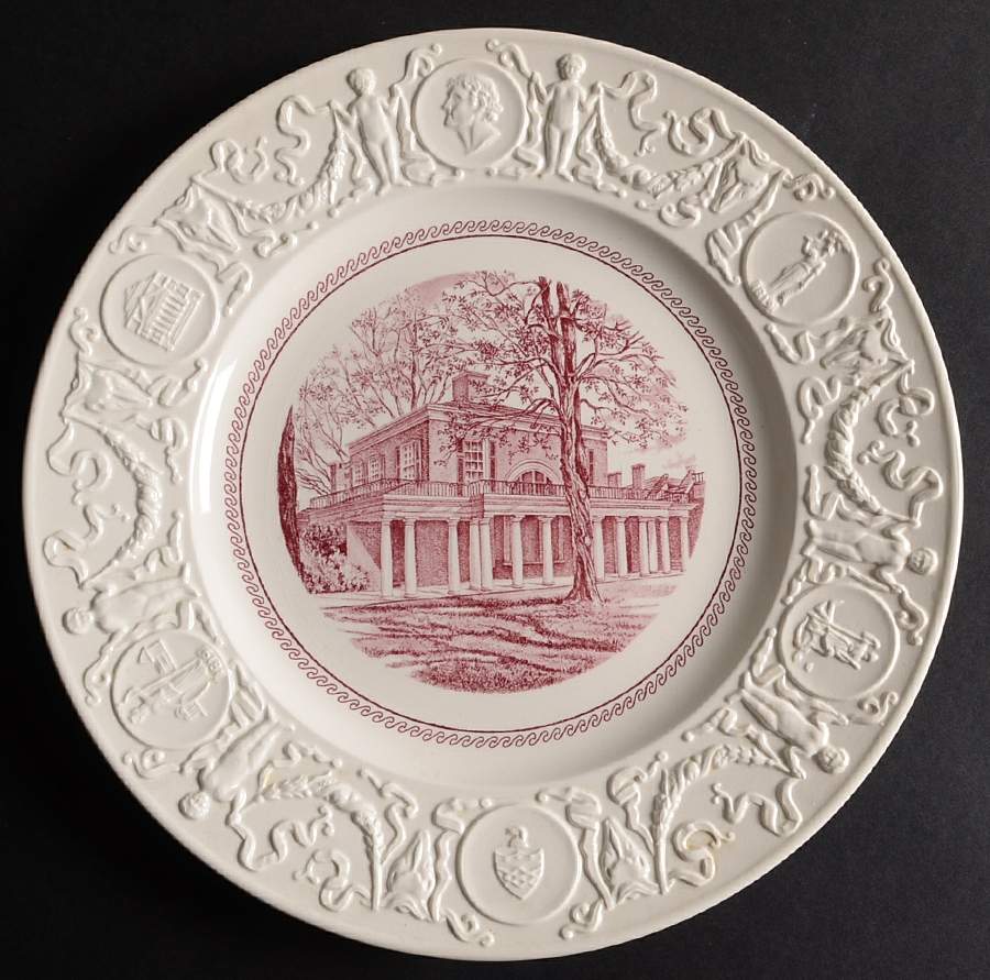 University of Virginia Pink Dinner Plate by Wedgwood-1