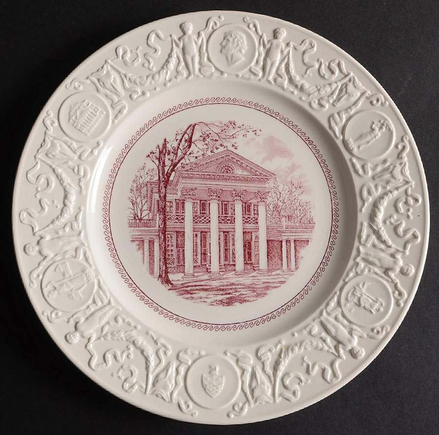 University of Virginia Pink Dinner Plate by Wedgwood-1