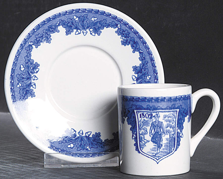 United States Military Academy Blue Flat Demitasse Cup & Saucer Set by Wedgwood-1