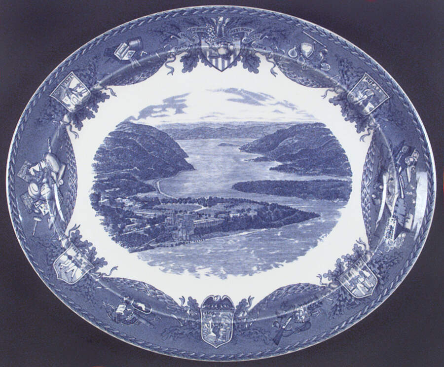 United States Military Academy Blue 18" Oval Serving Platter by Wedgwood-1