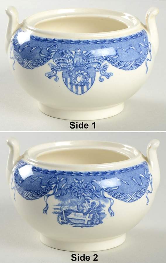 United States Military Academy Blue 146 Shape Sugar Bowl No Lid by Wedgwood-1