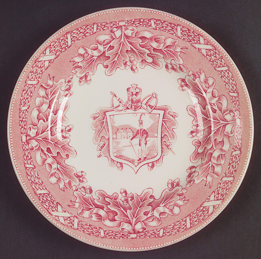 United States Military Academy Red Bread & Butter Plate by Wedgwood-1