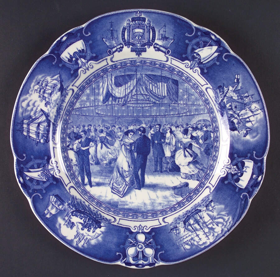 United States Naval Academy Blue (Scallop) Dinner Plate by Wedgwood-1