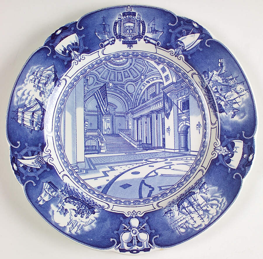 United States Naval Academy Blue (Scallop) Dinner Plate by Wedgwood-1