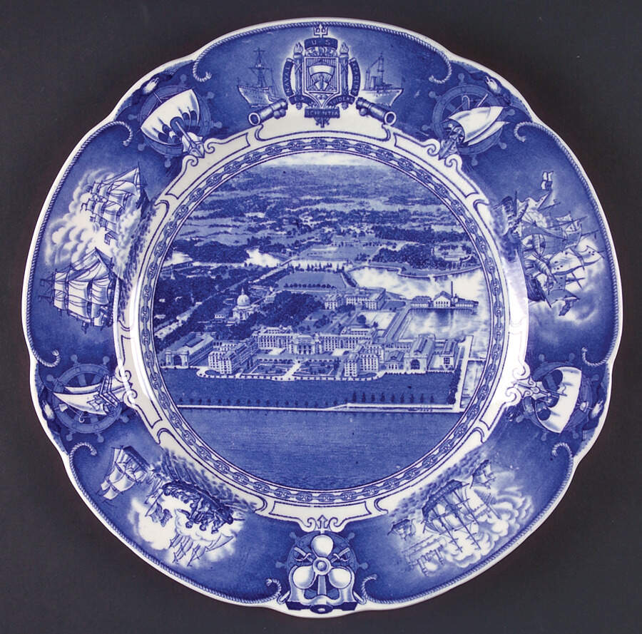 United States Naval Academy Blue (Scallop) Dinner Plate by Wedgwood-1