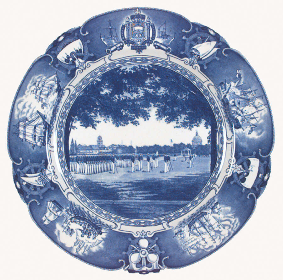 United States Naval Academy Blue (Scallop) Dinner Plate by Wedgwood-1