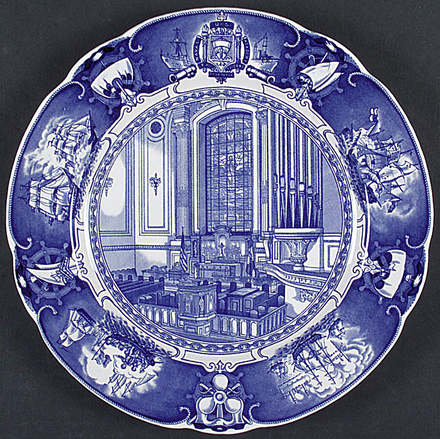 United States Naval Academy Blue (Scallop) Dinner Plate by Wedgwood-1