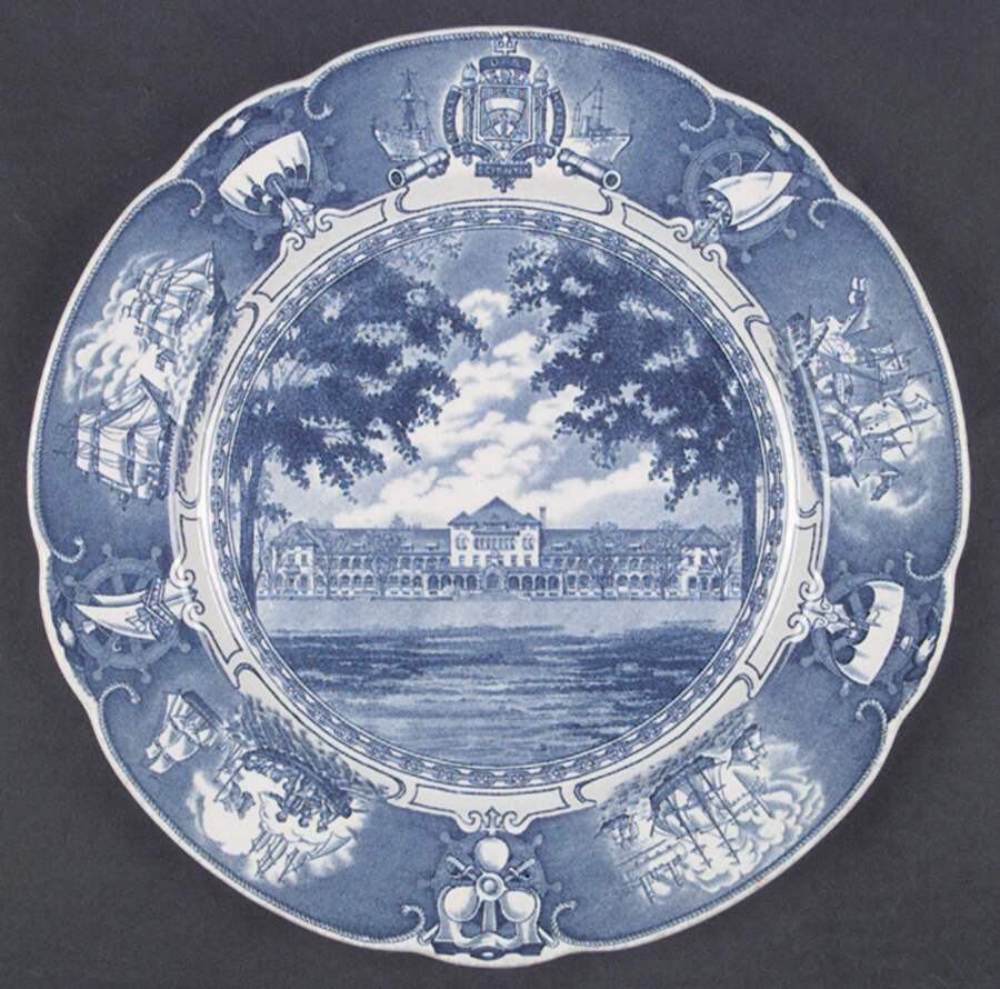 United States Naval Academy Blue (Scallop) Dinner Plate by Wedgwood-1
