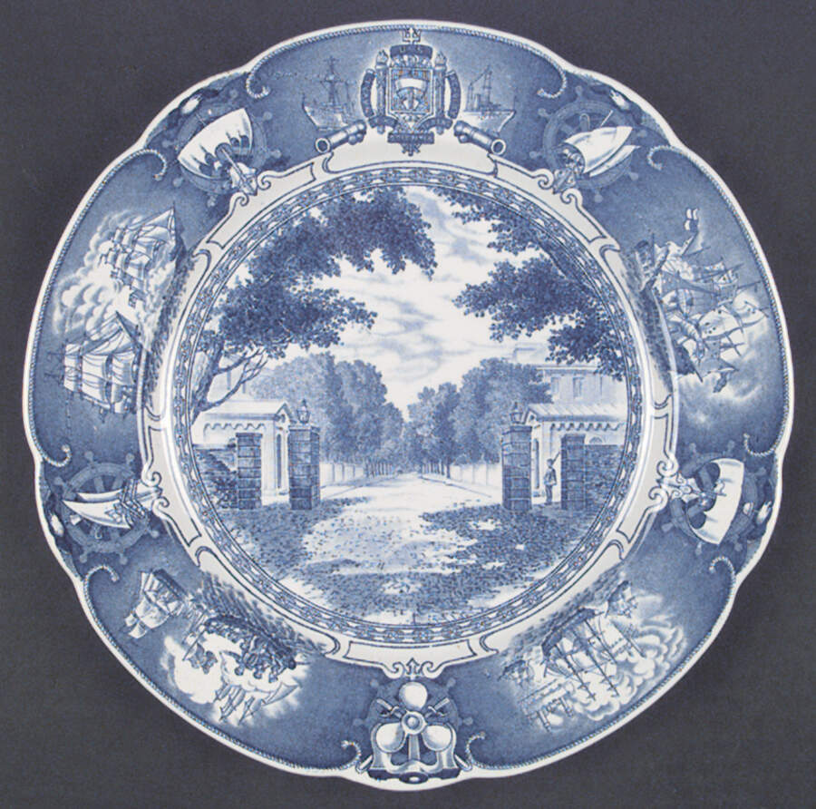 United States Naval Academy Blue (Scallop) Dinner Plate by Wedgwood-1