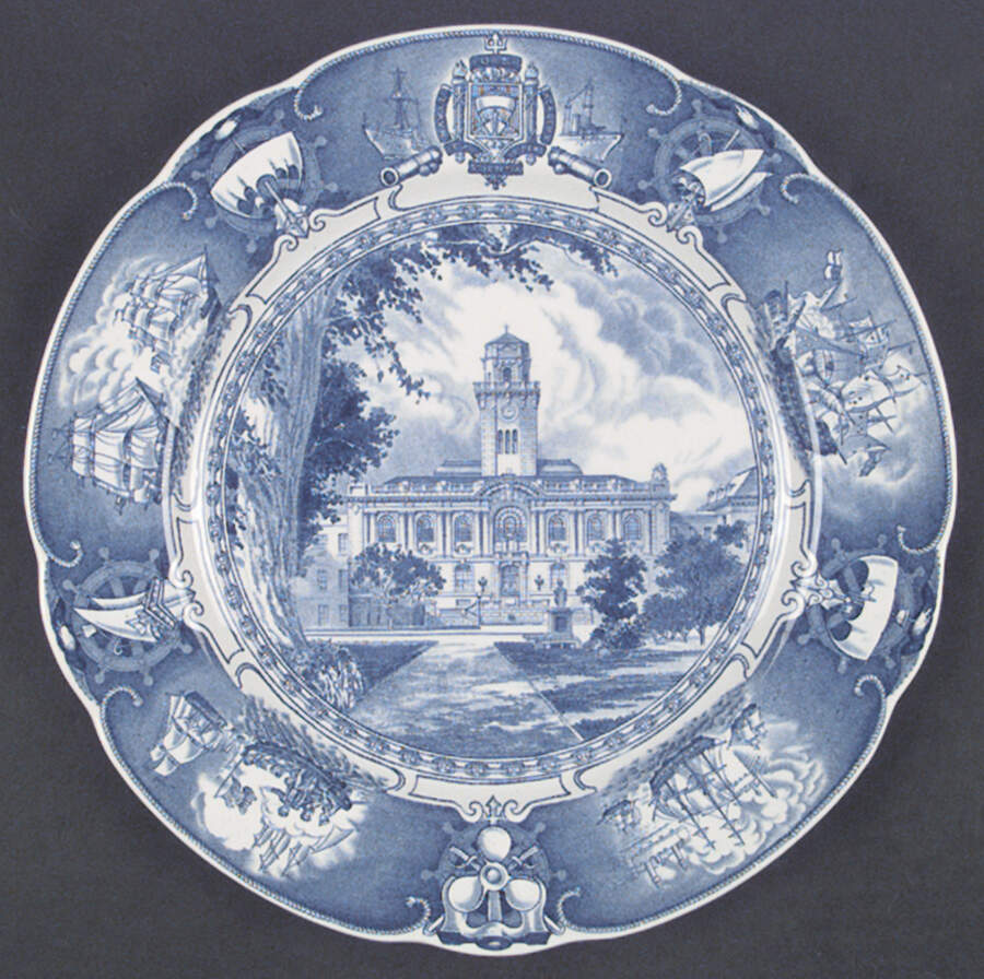 United States Naval Academy Blue (Scallop) Dinner Plate by Wedgwood-1
