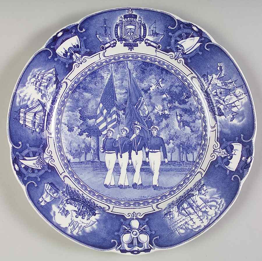 United States Naval Academy Blue (Scallop) Dinner Plate by Wedgwood-1