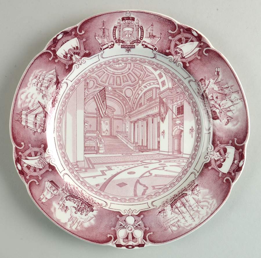 United States Naval Academy Mulberry Dinner Plate by Wedgwood-1