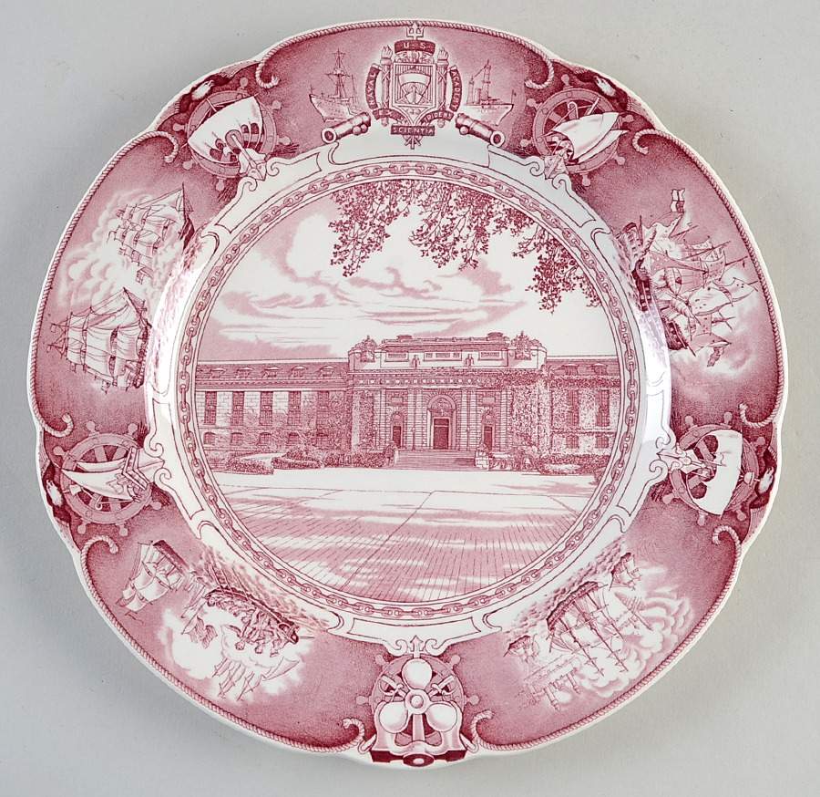 United States Naval Academy Mulberry Dinner Plate by Wedgwood-1