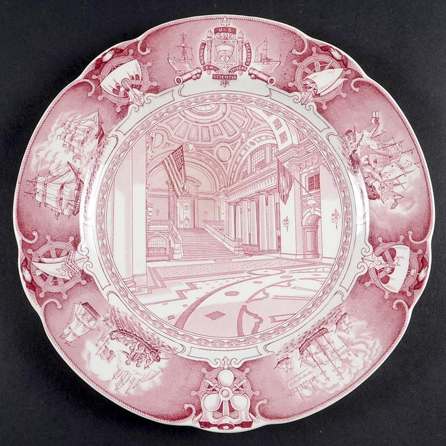 United States Naval Academy Mulberry Dinner Plate by Wedgwood-1