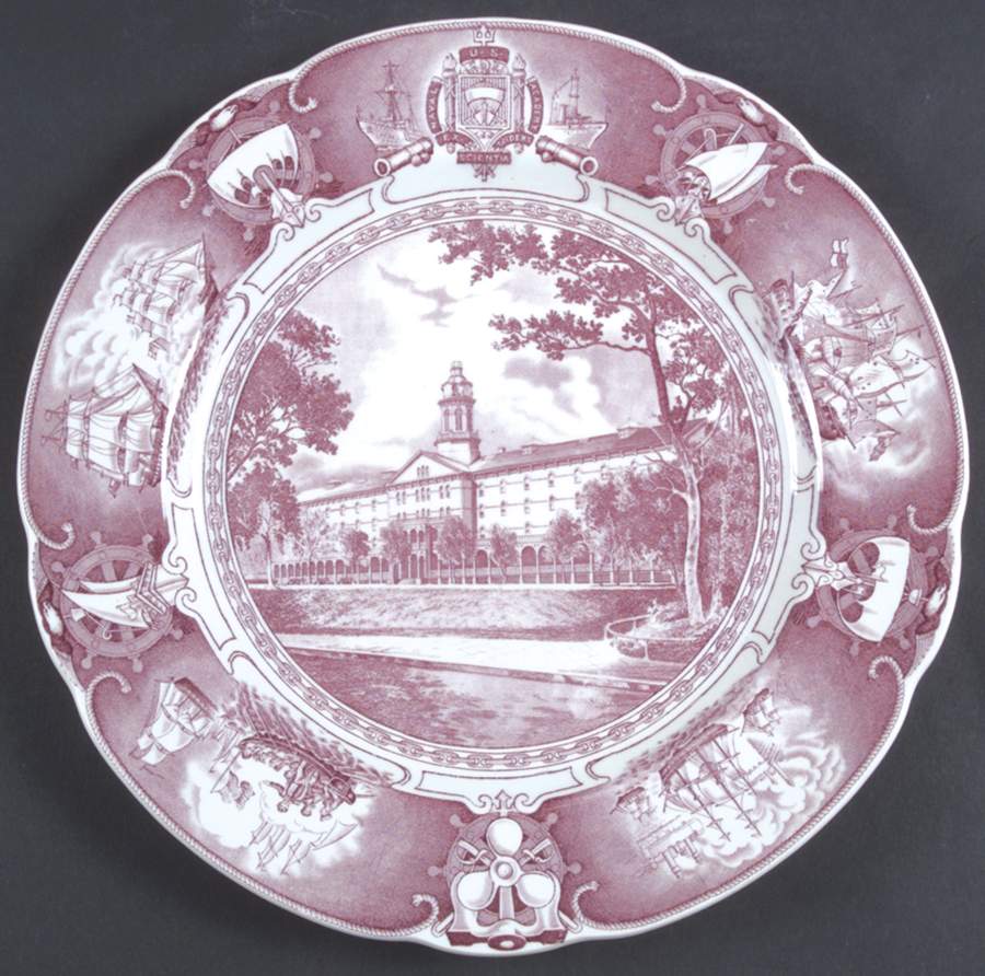 United States Naval Academy Mulberry Dinner Plate by Wedgwood-1