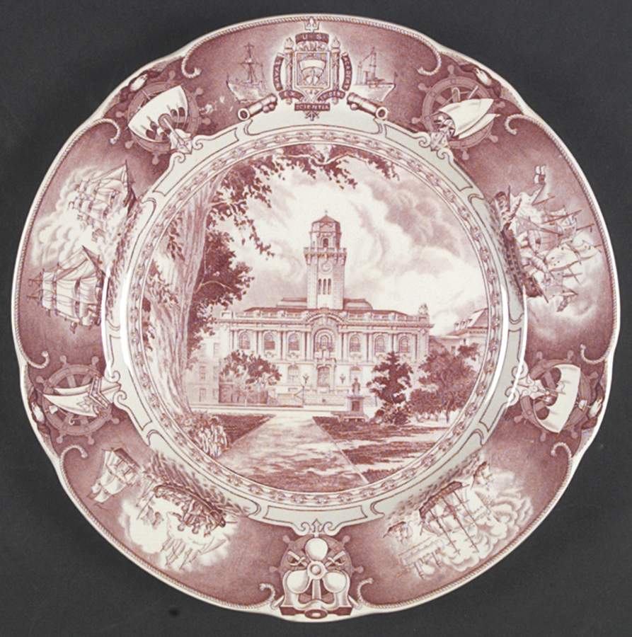 United States Naval Academy Mulberry Dinner Plate by Wedgwood-1