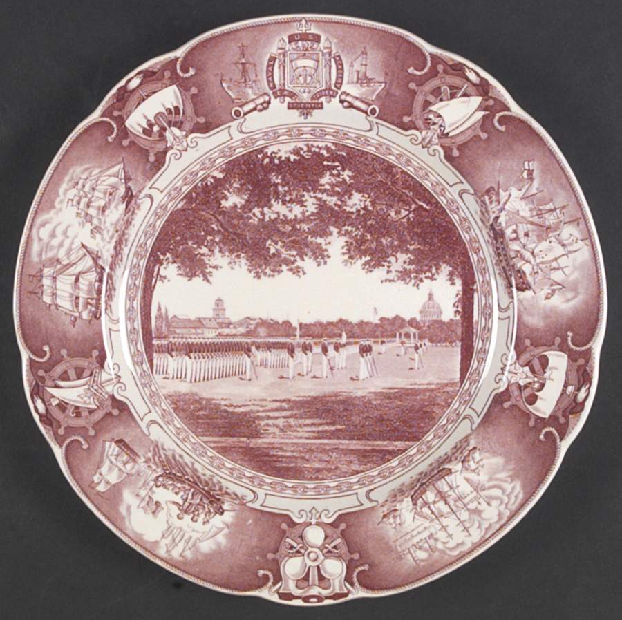 United States Naval Academy Mulberry Dinner Plate by Wedgwood-1