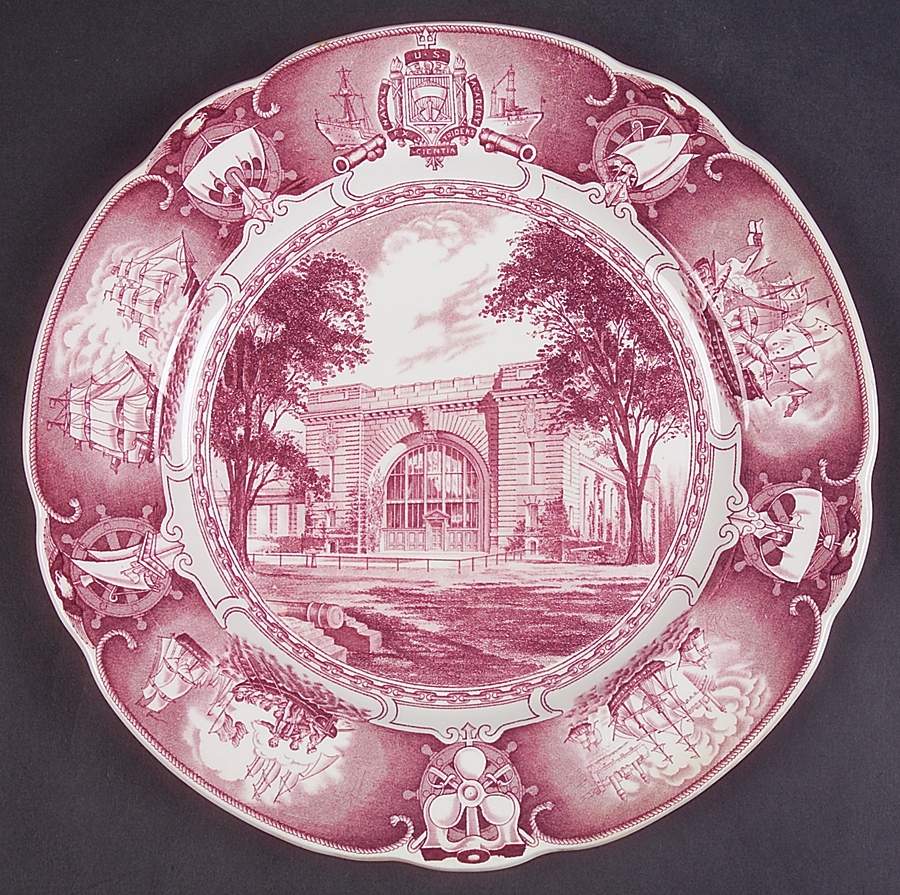 United States Naval Academy Mulberry Dinner Plate by Wedgwood-1