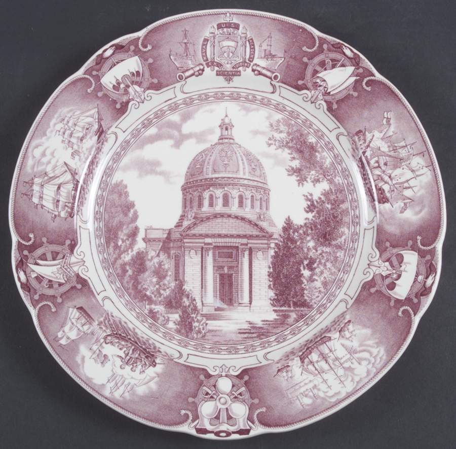 United States Naval Academy Mulberry Dinner Plate by Wedgwood-1