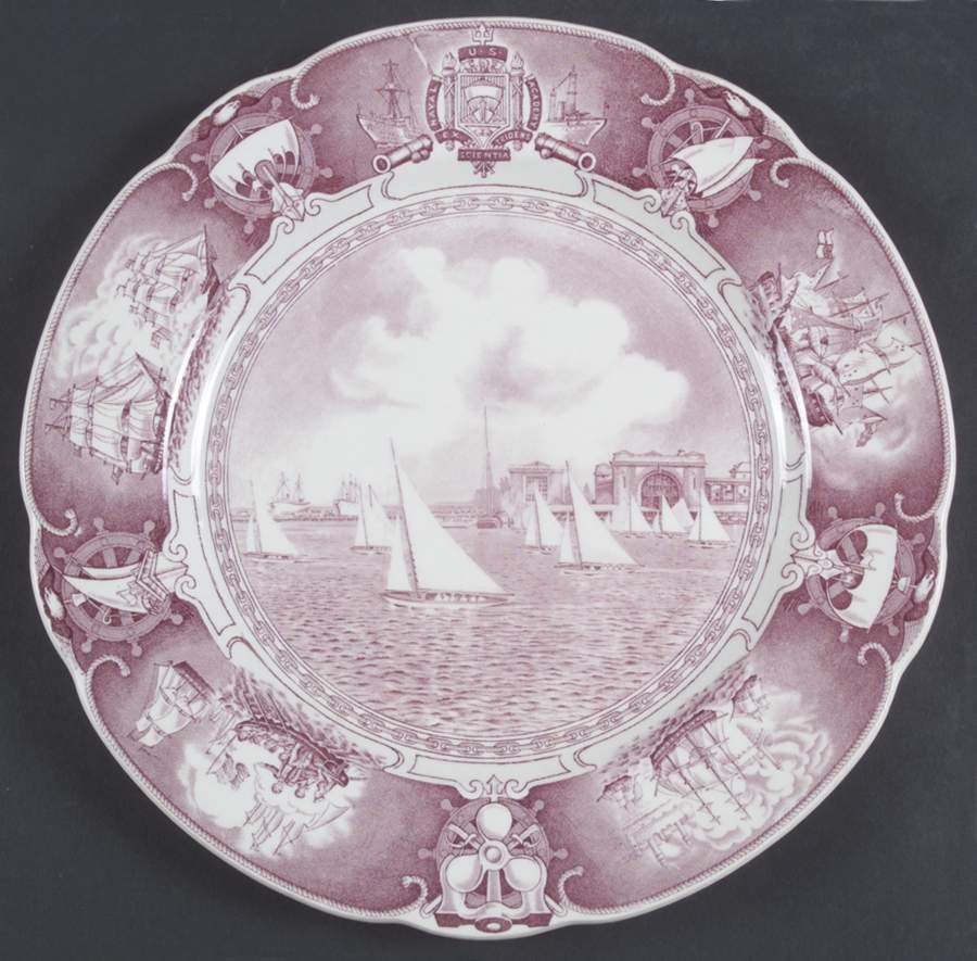 United States Naval Academy Mulberry Dinner Plate by Wedgwood-1