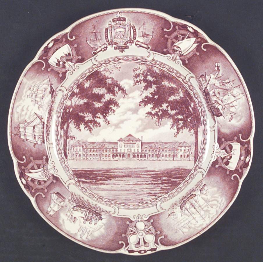 United States Naval Academy Mulberry Dinner Plate by Wedgwood-1