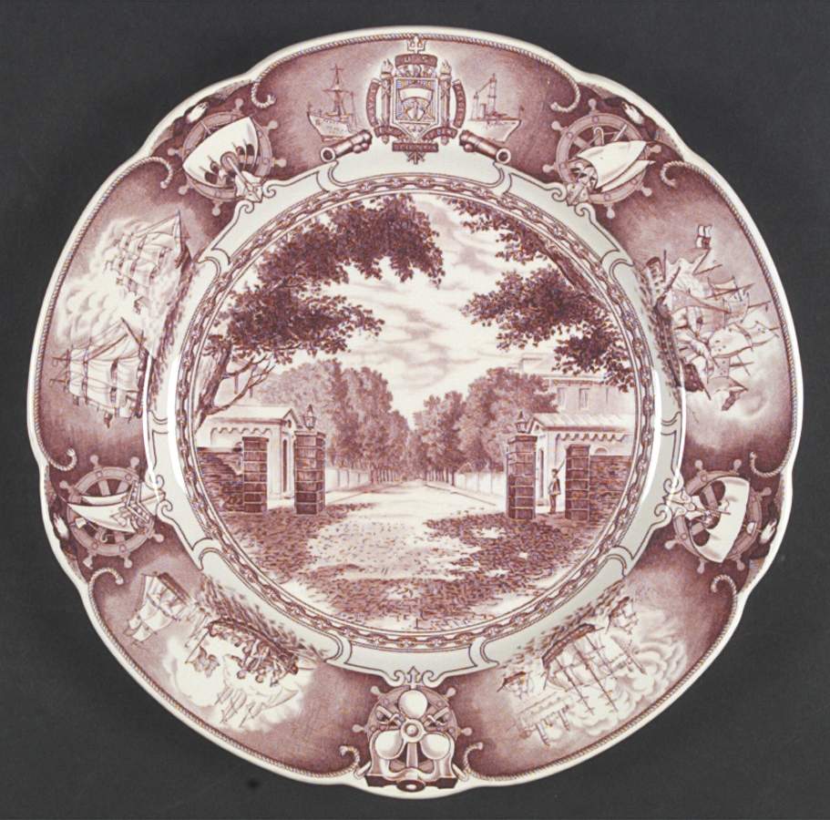 United States Naval Academy Mulberry Dinner Plate by Wedgwood-1