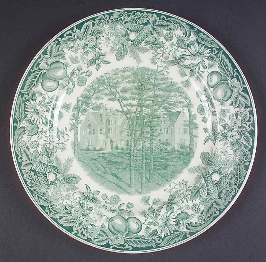 Vassar College Green Dinner Plate by Wedgwood-1