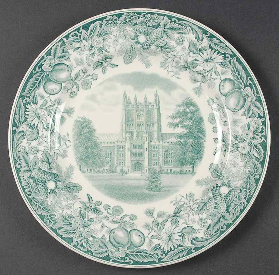 Vassar College Green Dinner Plate by Wedgwood-1