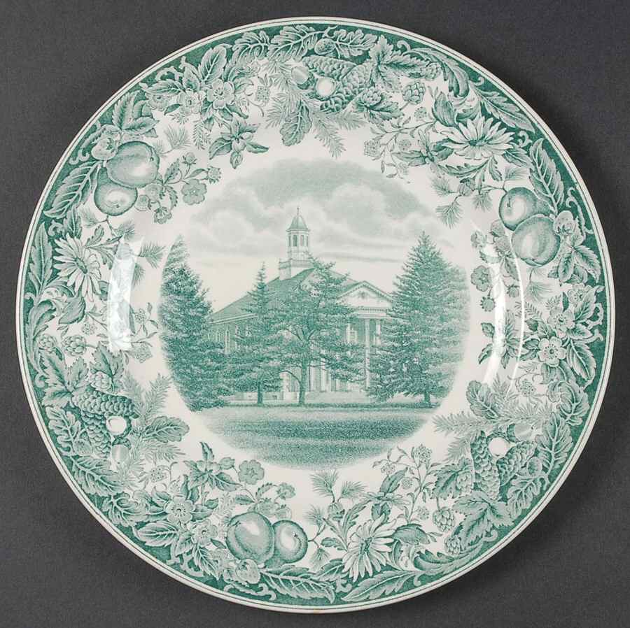 Vassar College Green Dinner Plate by Wedgwood-1