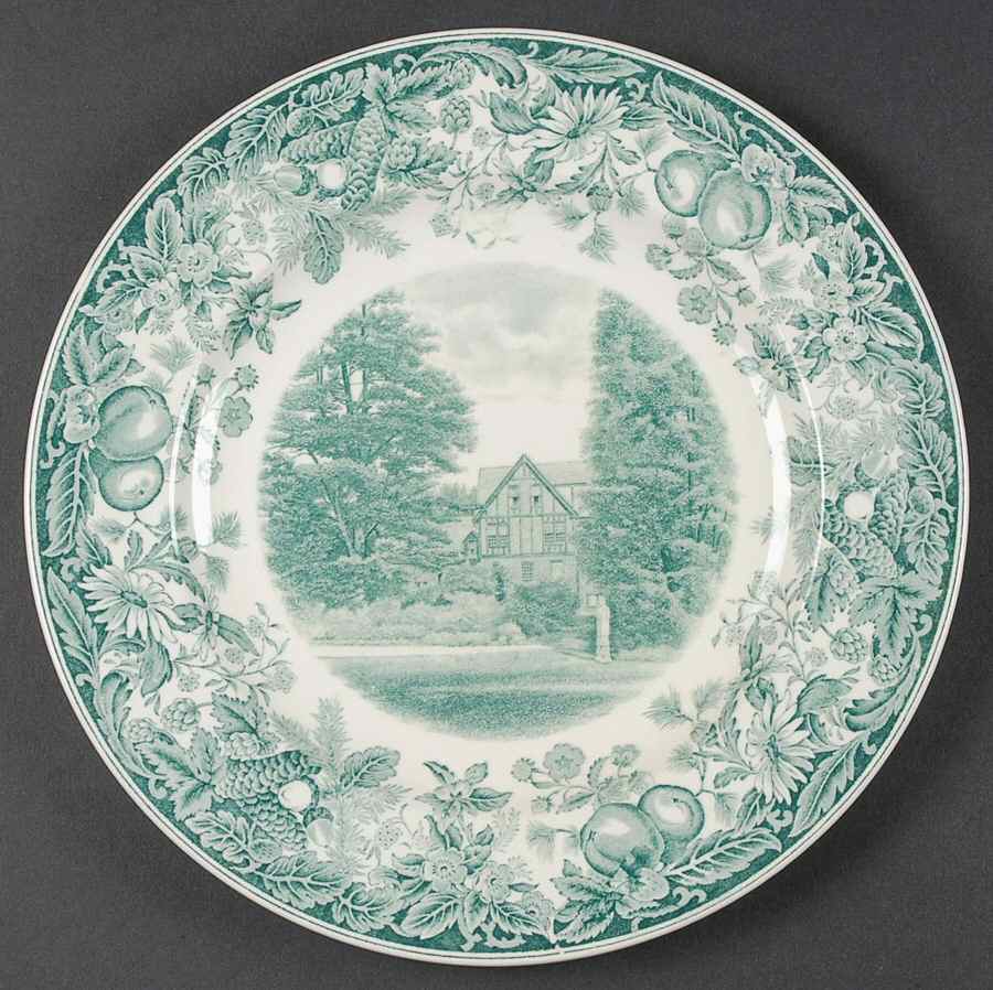 Vassar College Green Dinner Plate by Wedgwood-1