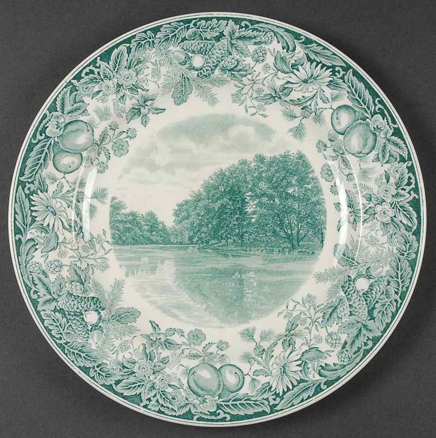 Vassar College Green Dinner Plate by Wedgwood-1