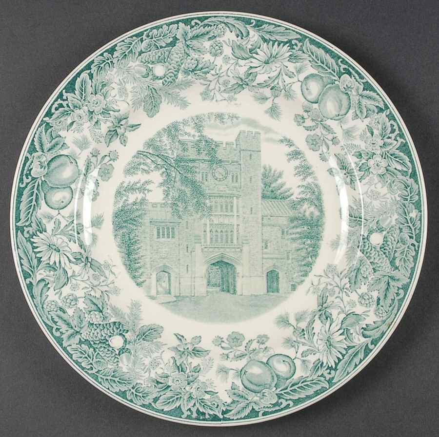 Vassar College Green Dinner Plate by Wedgwood-1