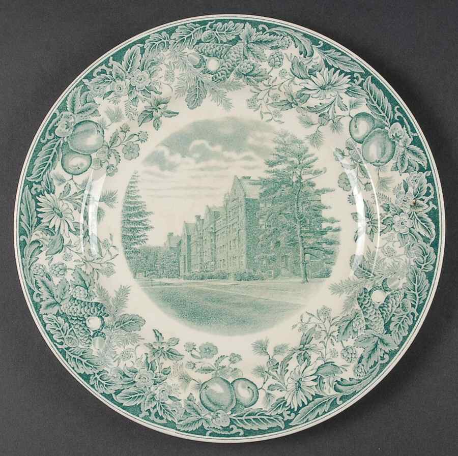 Vassar College Green Dinner Plate by Wedgwood-1