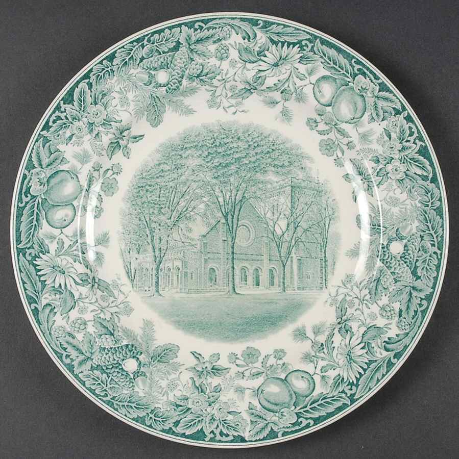 Vassar College Green Dinner Plate by Wedgwood-1