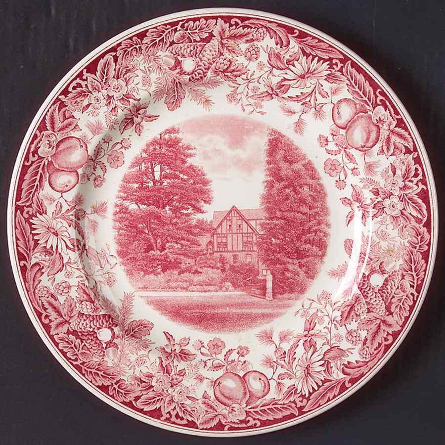 Vassar College Pink Dinner Plate by Wedgwood-1