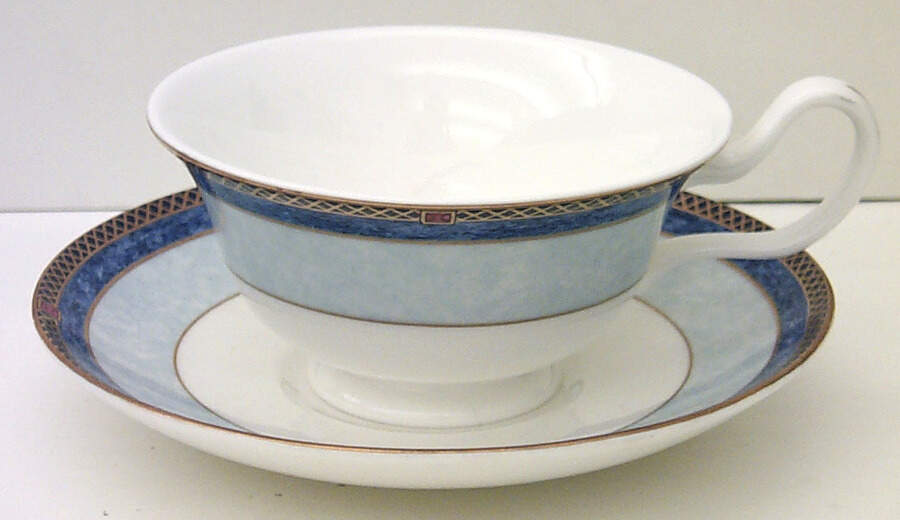 Valencia Peony Shape Footed Cup & Saucer Set by Wedgwood-1