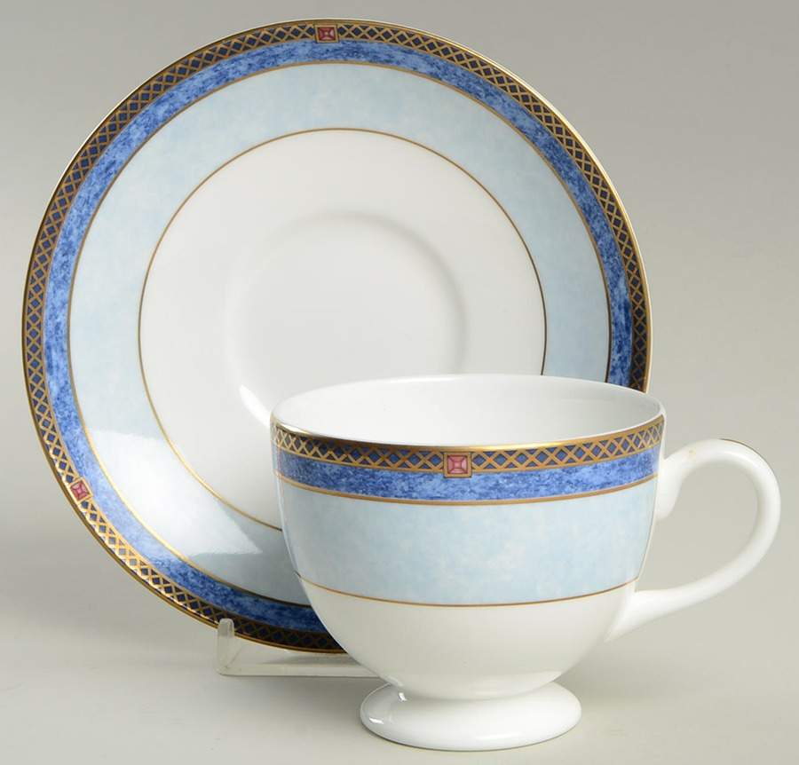 Valencia Leigh Shape Footed Cup & Saucer Set by Wedgwood-1