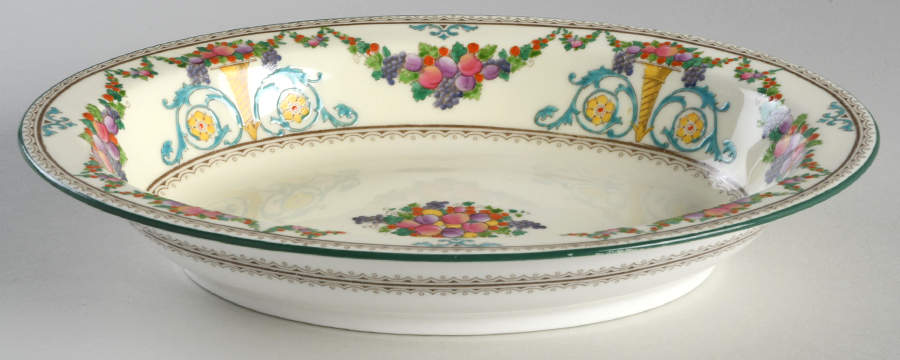Ventnor (Ivory Background) 9" Oval Vegetable Bowl by Wedgwood-1