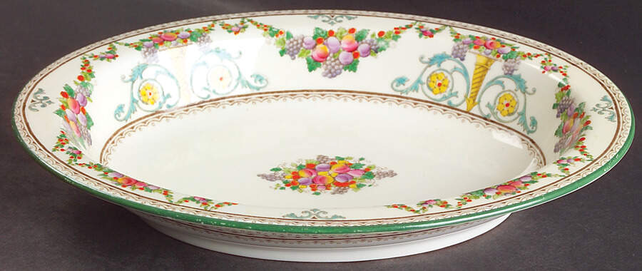 Ventnor (Ivory Background) 10" Oval Vegetable Bowl by Wedgwood-1
