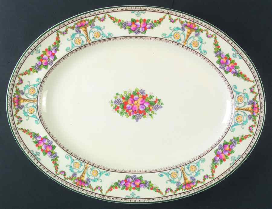 Ventnor (Ivory Background) 17" Oval Serving Platter by Wedgwood-1