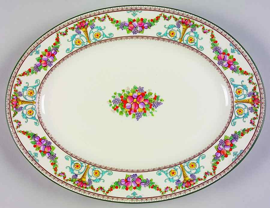 Ventnor (Ivory Background) 13" Oval Serving Platter by Wedgwood-1