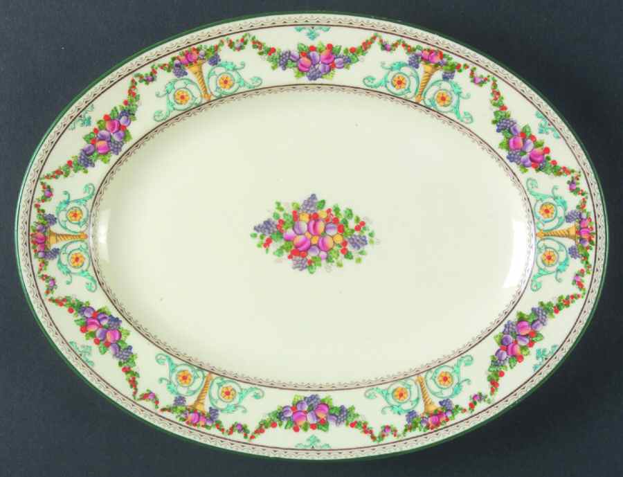 Ventnor (Ivory Background) 11" Oval Serving Platter by Wedgwood-1