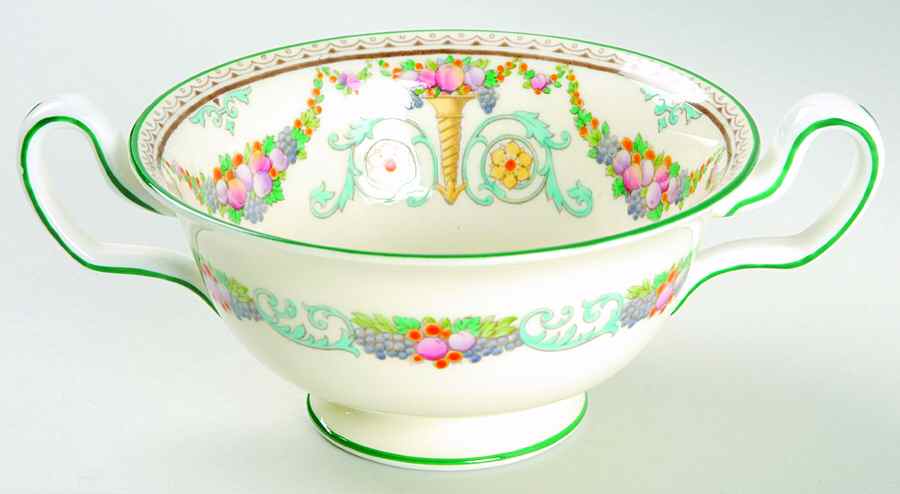 Ventnor (Ivory Background) Footed Cream Soup Bowl by Wedgwood-1