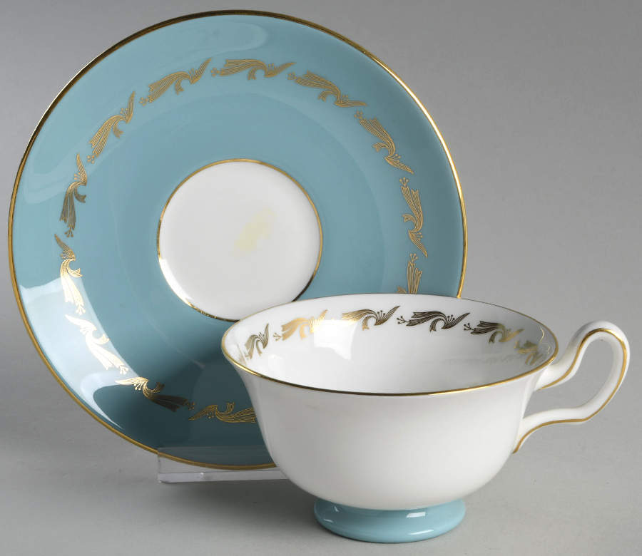 Venus Gold Design Footed Cup & Saucer Set by Wedgwood-1