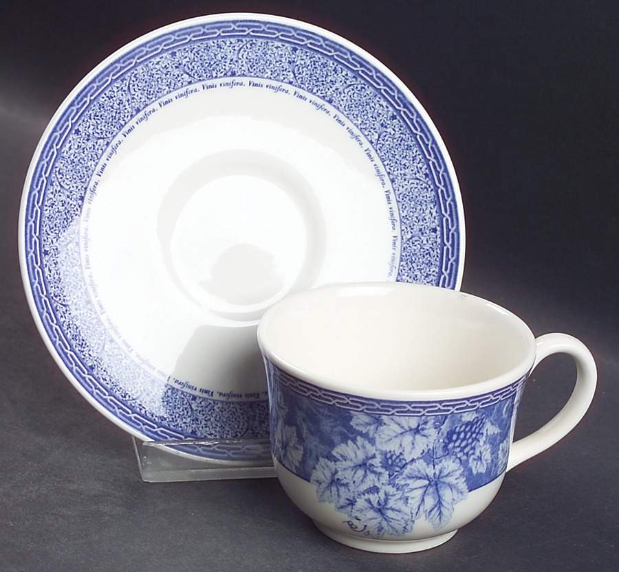 Vintage Blue Flat Demitasse Cup & Saucer Set by Wedgwood-1