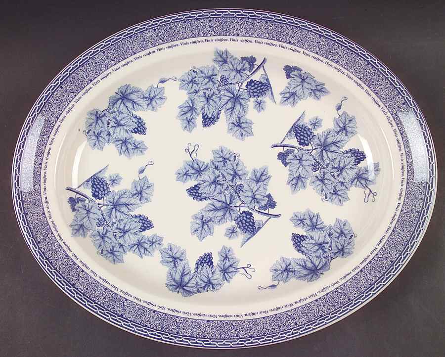 Vintage Blue 14" Oval Serving Platter by Wedgwood-1