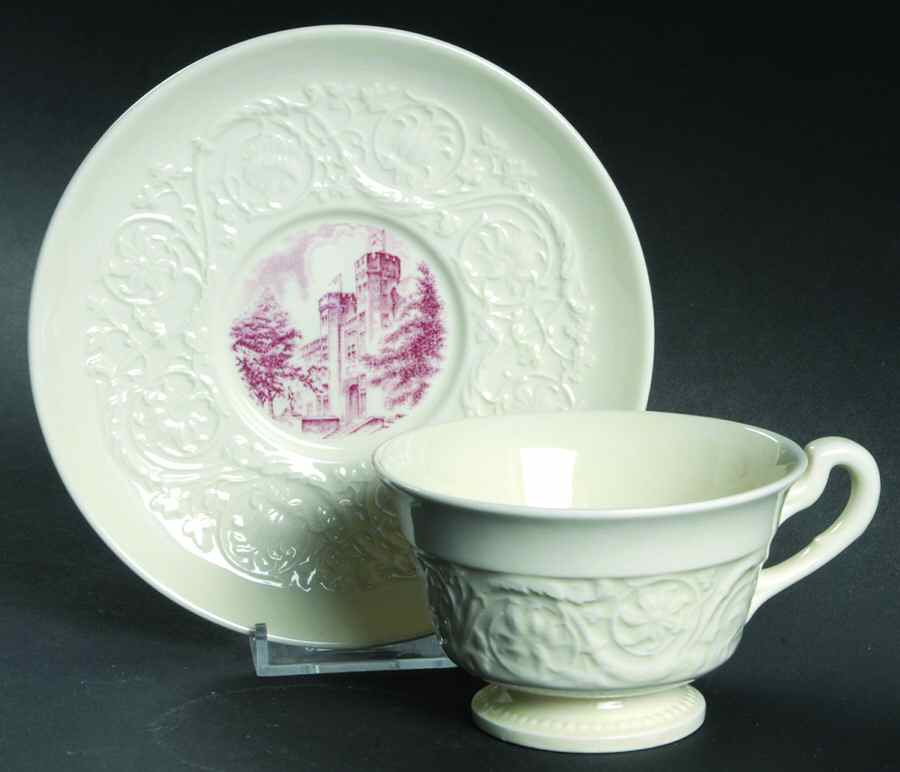 Virginia Military Institute Mulberry Footed Cup & Saucer Set by Wedgwood-1