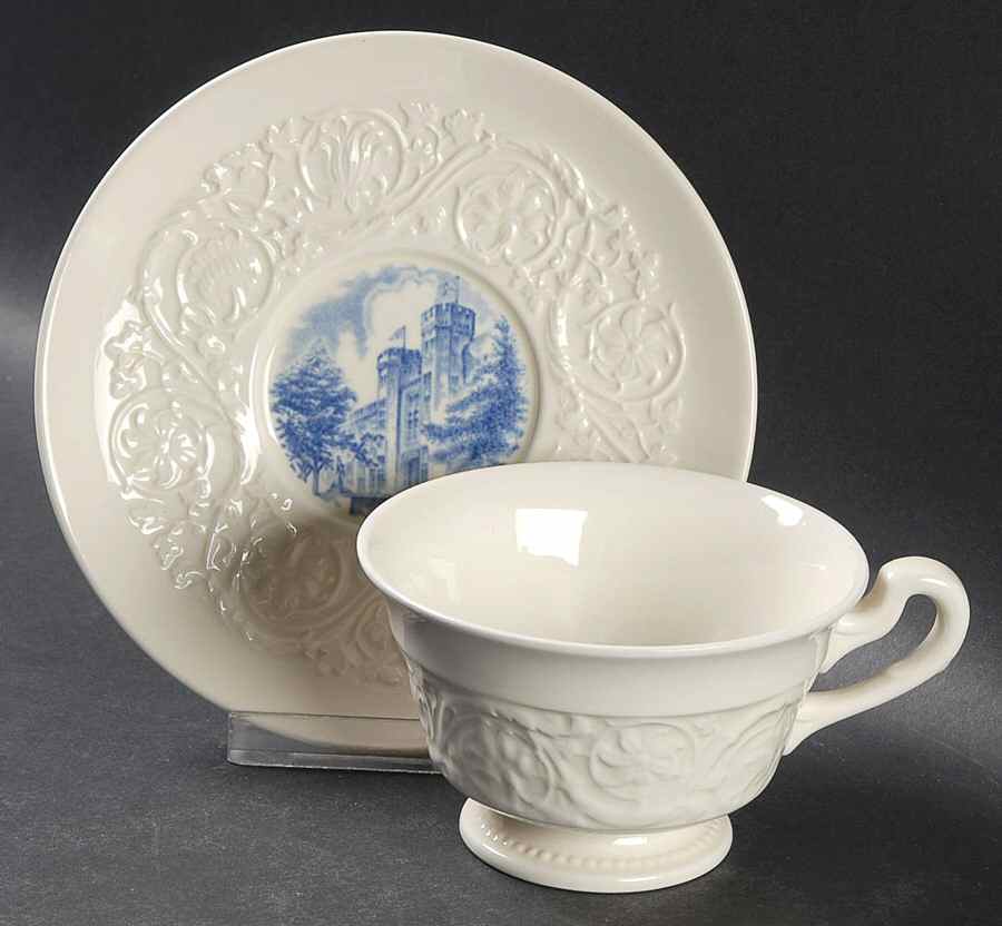 Virginia Military Institute Blue Footed Cup & Saucer Set by Wedgwood-1
