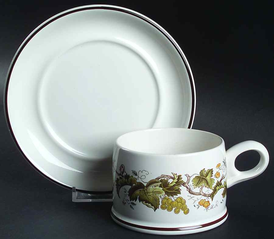 Vine (Croft) Flat Cup & Saucer Set by Wedgwood-1