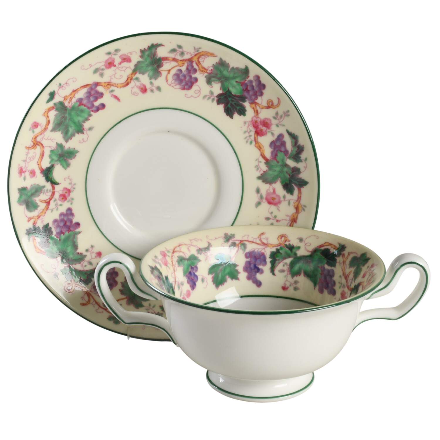 W2901 Footed Cream Soup Bowl & Saucer Set by Wedgwood-1